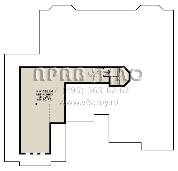 Проект одноэтажного дома с гаражом на три и более машин в английском стиле S5-280 (402-01608)