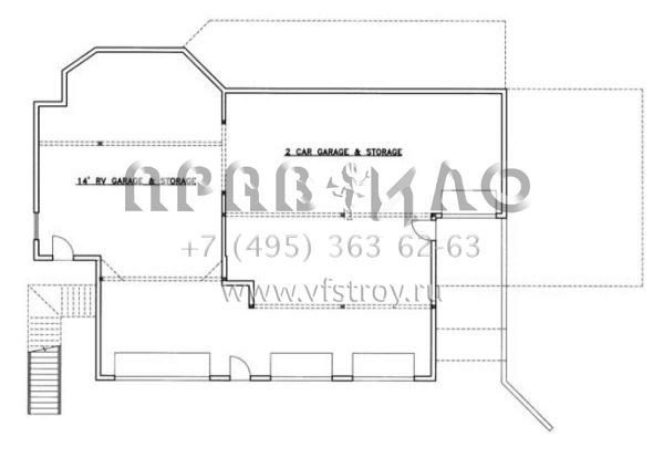 Проект двухэтажного дома с гаражом на три и более машин в современном стиле S5-252 (039-00498)