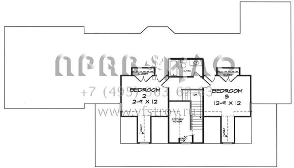 Проект двухэтажного дома с гаражом на две машины в стиле Ранчо S5-205 (6082-00095)