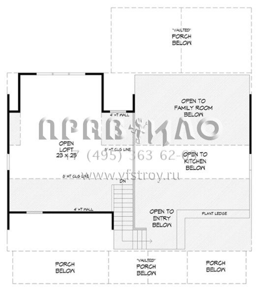 Проект двухэтажного дома без гаража в стиле Ранчо S5-189 (940-00004)