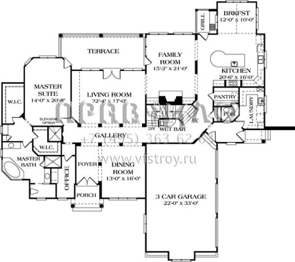 Проект двухэтажного дома с гаражом на три и более машин в современном стиле S5-727 (3323-00520)