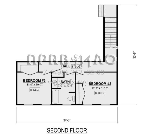 Проект двухэтажного дома с гаражом на три и более машин в современном стиле S5-227 (1958-00028)