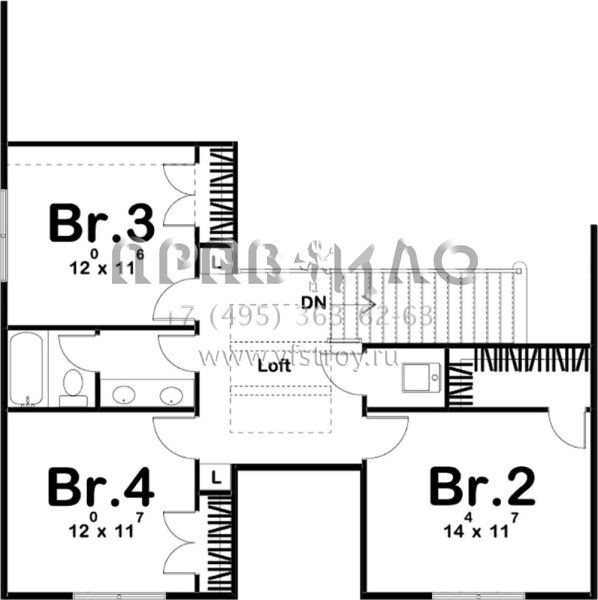 Проект двухэтажного дома с гаражом на три и более машин в современном стиле S5-259 (963-00188)