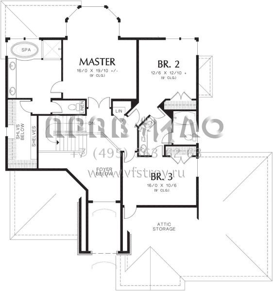 Проект двухэтажного дома с гаражом на три и более машин в английском стиле S5-359 (2559-00537)