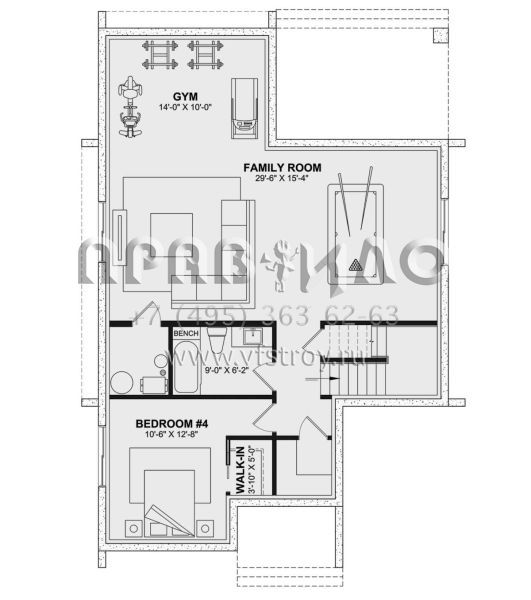 Проект двухэтажного дома без гаража в современном стиле S5-313 (034-01326)
