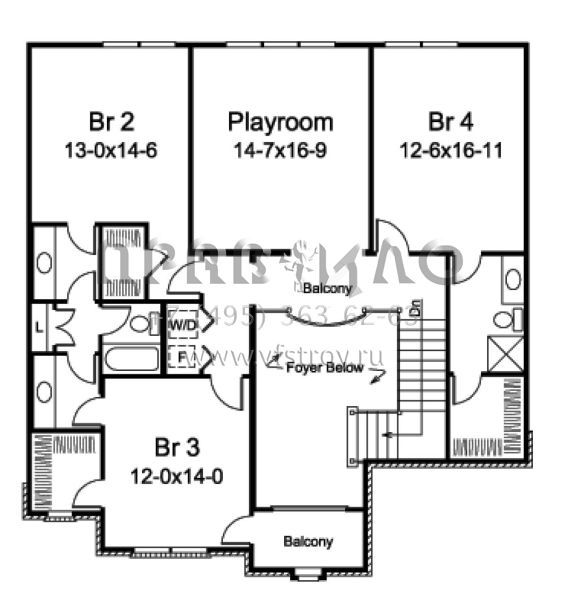 Проект двухэтажного особняка с гаражом и подвалом S5-415 (5633-00196)