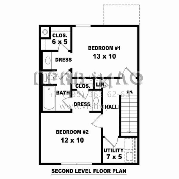 Проект двухэтажного дома без гаража в стиле Ранчо S5-103 (053-02275)