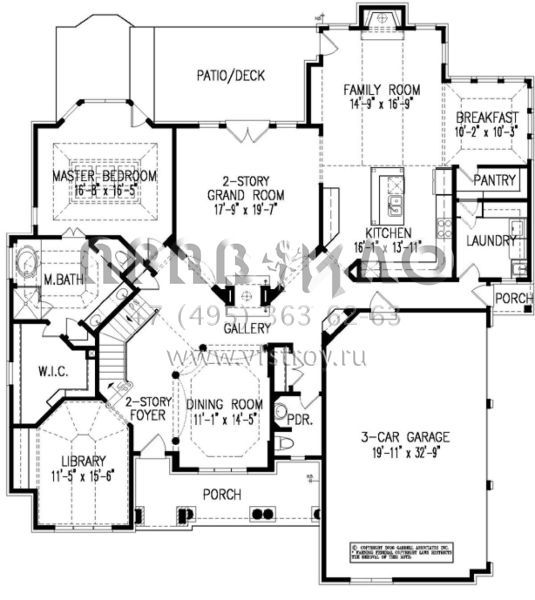 Проект двухэтажного дома с гаражом на три и более машин в современном стиле S5-350 (699-00020)