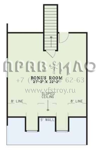 Проект двухэтажного дома с гаражом на две машины в стиле Ранчо S5-244 (110-00351)