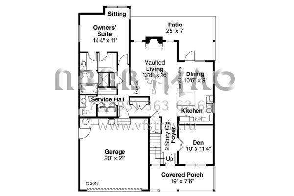 Проект двухэтажного дома с гаражом на две машины в современном стиле S5-167 (035-00772)