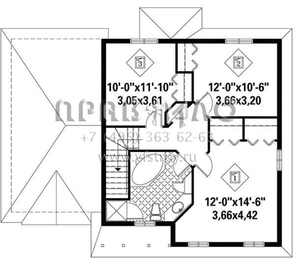 Проект двухэтажного дома с гаражом на одну машину в стиле Ранчо S5-139 (6146-00245)