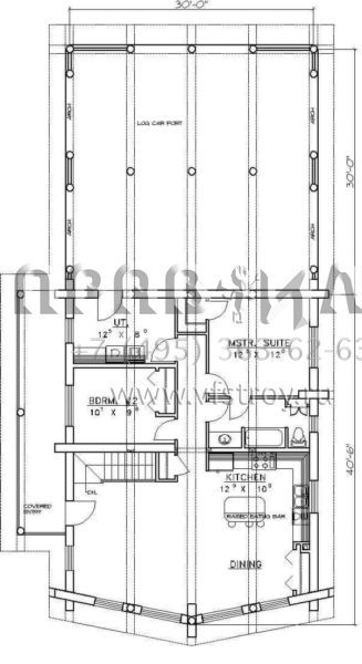 Проект одноэтажного дома с гаражом на две машины в стиле Ранчо S5-166 (039-00022)