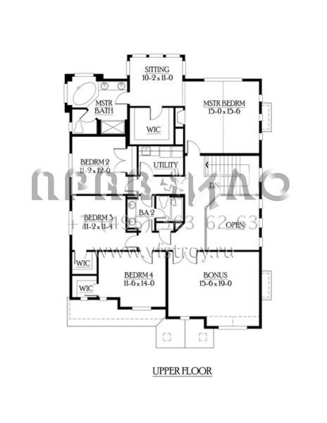 Проект двухэтажного дома с гаражом на три и более машин в стиле Ранчо S5-299 (341-00123)