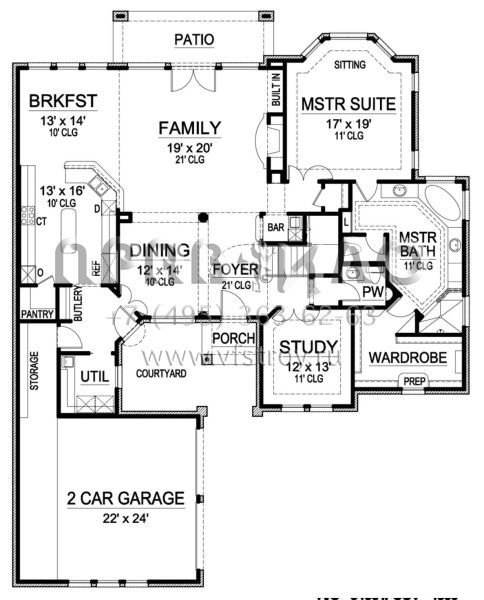 Проект двухэтажного дома с гаражом на две машины в английском стиле S5-319 (5445-00213)