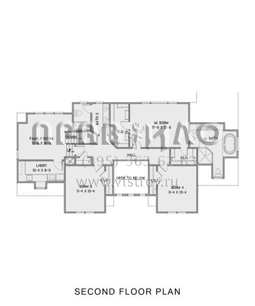 Проект двухэтажного дома с гаражом на две машины в стиле Ранчо S5-281 (4351-00036)