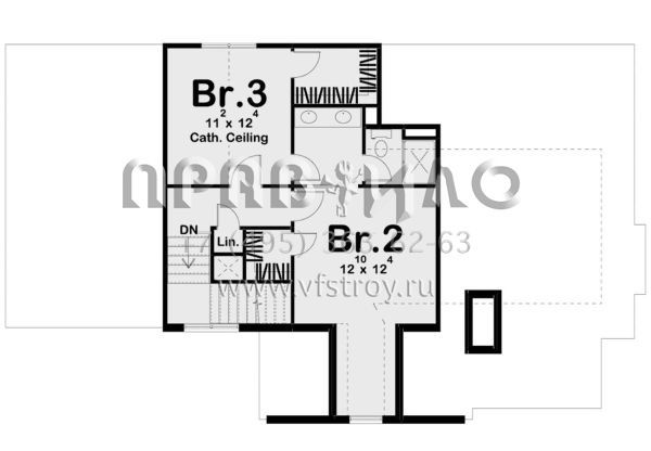Проект двухэтажного дома с гаражом на одну машину в современном стиле S5-182 (963-00407)