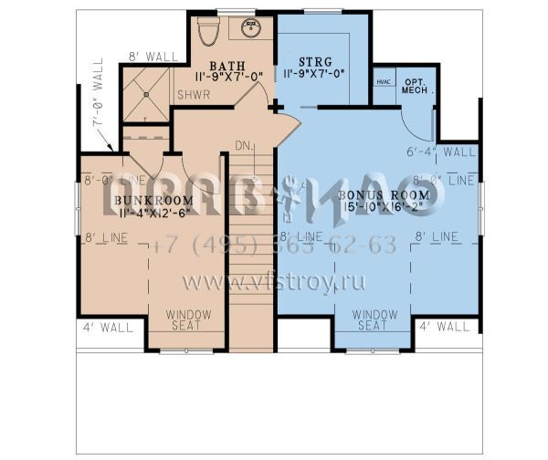 Проект двухэтажного дома без гаража в стиле Ранчо S5-164 (8318-00375)