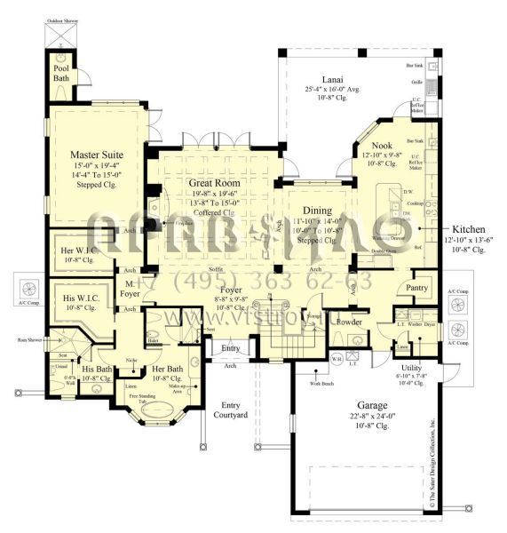 Проект двухэтажного дома с гаражом на две машины в прибрежном стиле S5-329 (8436-00006)