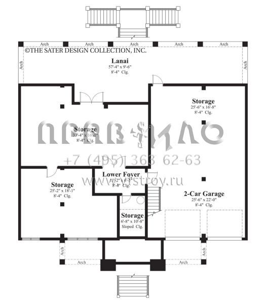 Проект двухэтажного дома с гаражом на две машины в прибрежном стиле S5-218 (8436-00078)
