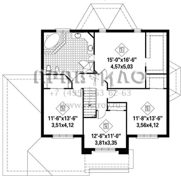 Проект двухэтажного дома с гаражом на две машины в английском стиле S5-236 (6146-00266)