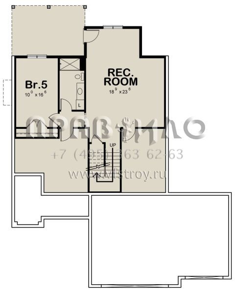 Проект двухэтажного дома с гаражом на три и более машин в американском стиле S5-233 (402-01606)