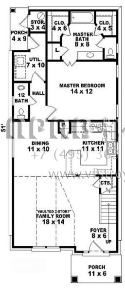Проект двухэтажного дома без гаража в стиле Ранчо S5-142 (053-00090)