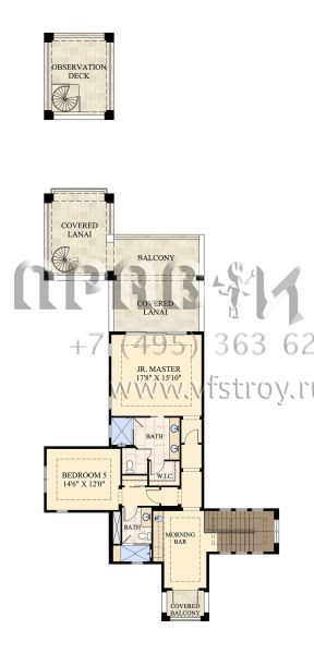 Проект двухэтажного дома с гаражом на три и более машин в современном стиле S5-371 (748-00001)