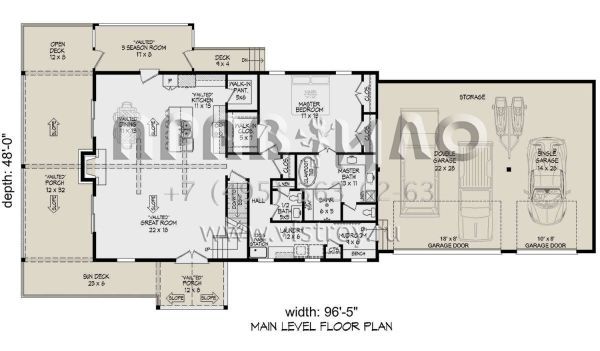 Проект двухэтажного дома с гаражом на три и более машин в стиле Шале S5-375 (940-00810)