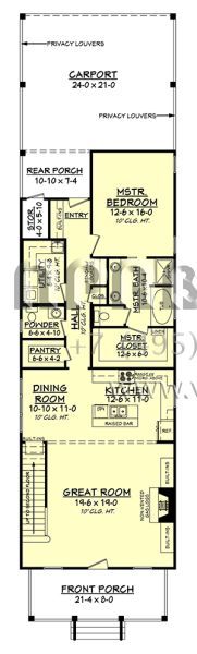 Проект двухэтажного дома с гаражом на две машины в стиле Ранчо S5-202 (041-00119)