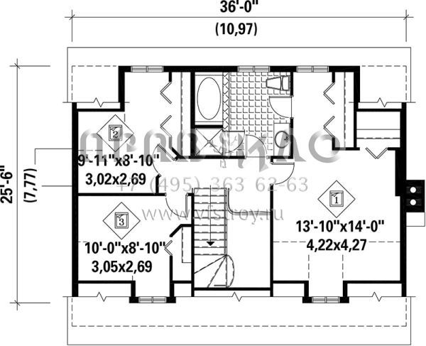 Проект двухэтажного дома без гаража в классическом стиле S5-170 (6146-00049)