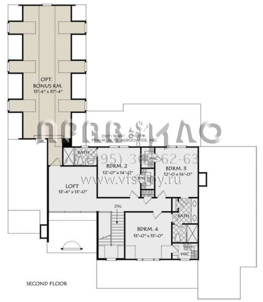 Проект двухэтажного дома с гаражом на три и более машин в стиле Ранчо S5-307 (8594-00014)