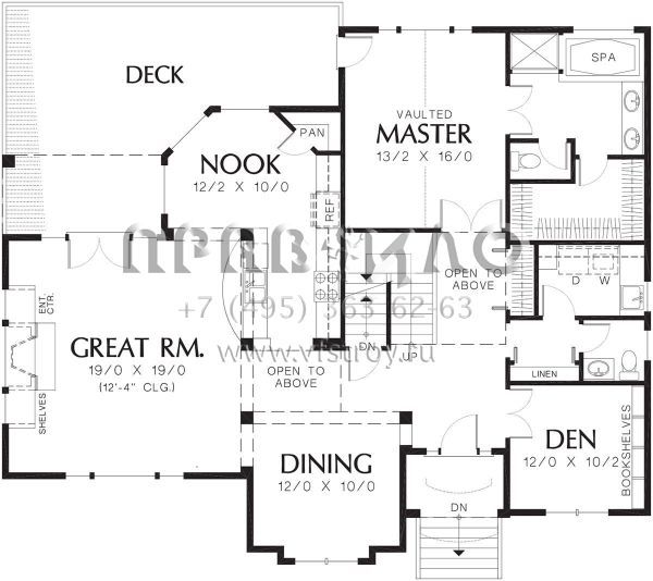 Проект двухэтажного дома с гаражом на две машины в американском стиле S5-217 (2559-00432)