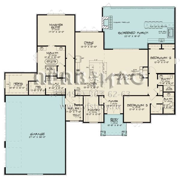 Проект одноэтажного дома с гаражом на три и более машин в современном стиле S5-232 (8318-00293)