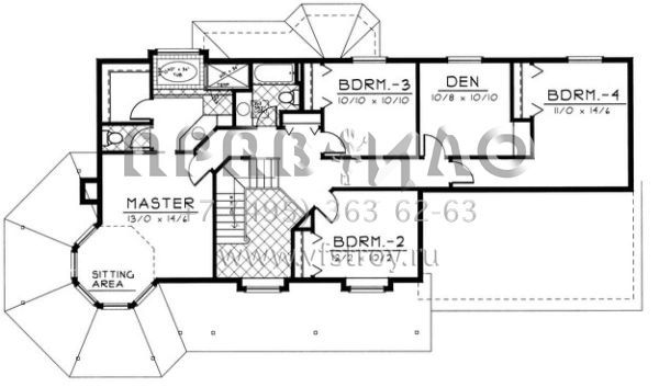 Проект двухэтажного дома с гаражом на две машины в стиле Ранчо S5-235 (692-00170)