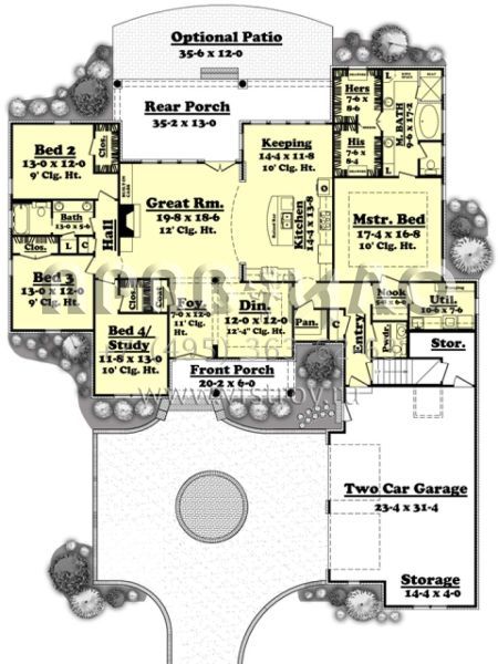 Проект одноэтажного дома с гаражом на две машины в английском стиле S5-255 (041-00051)