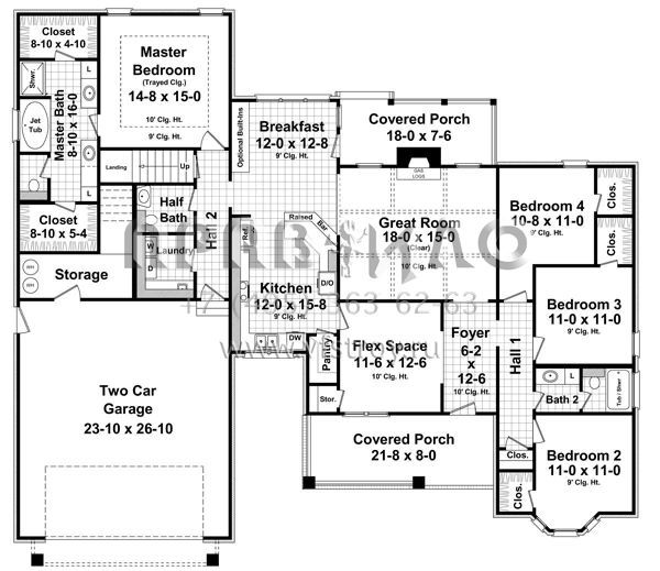 Проект одноэтажного дома с гаражом на две машины в американском стиле S5-205 (348-00275)