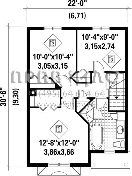 Проект двухэтажного дома без гаража в стиле Ранчо S5-121 (6146-00198)