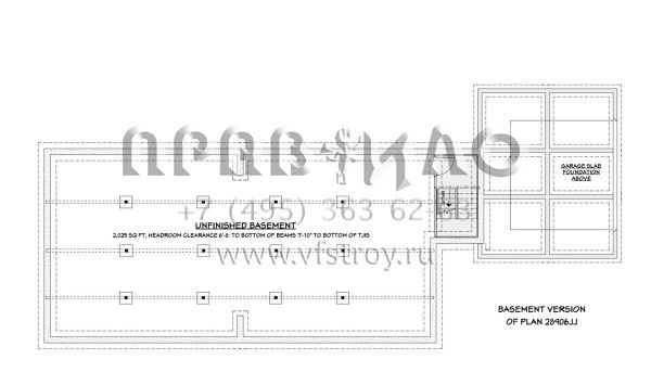 Проект одноэтажного дома с гаражом на две машины в стиле Ранчо S5-191 (3125-00006)