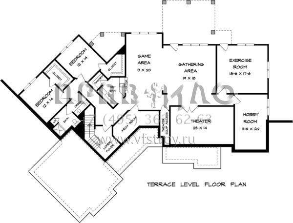 Проект одноэтажного дома с гаражом на две машины в американском стиле S5-284 (6082-00005)