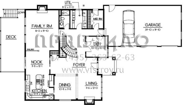 Проект двухэтажного дома с гаражом на три и более машин в стиле Райт S5-317 (692-00140)