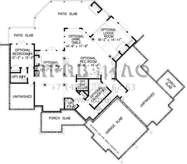 Проект одноэтажного дома с гаражом на две машины в американском стиле S5-285 (699-00047)