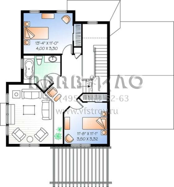 Проект двухэтажного дома с гаражом на одну машину в современном стиле S5-148 (034-00884)