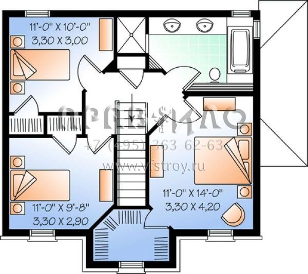 Проект двухэтажного дома без гаража в английском стиле S5-125 (034-00480)