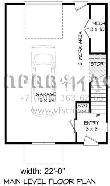 Проект трехэтажного дома с гаражом на одну машину в современном стиле S5-135 (940-00096)