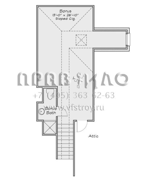 Проект двухэтажного дома с гаражом на три и более машин в стиле Ранчо S5-366 (2880-00005)