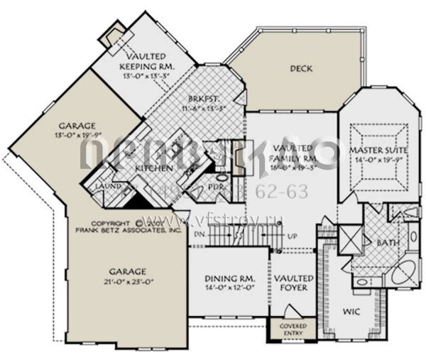 Проект двухэтажного дома с гаражом на три и более машин в английском стиле S5-287 (8594-00057)