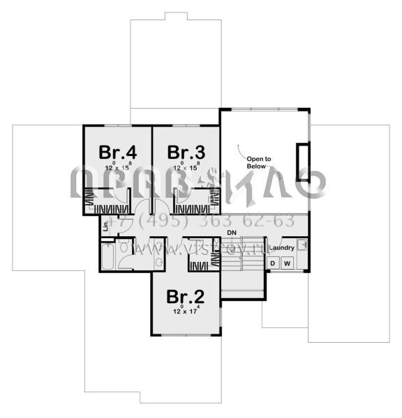 Проект двухэтажного дома с гаражом на три и более машин в современном стиле S5-232 (963-00336)