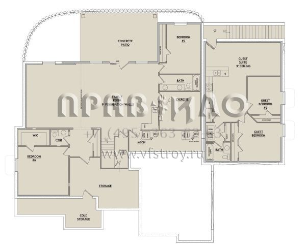 Проект двухэтажного дома с гаражом на три и более машин в американском стиле S5-363 (8768-00127)