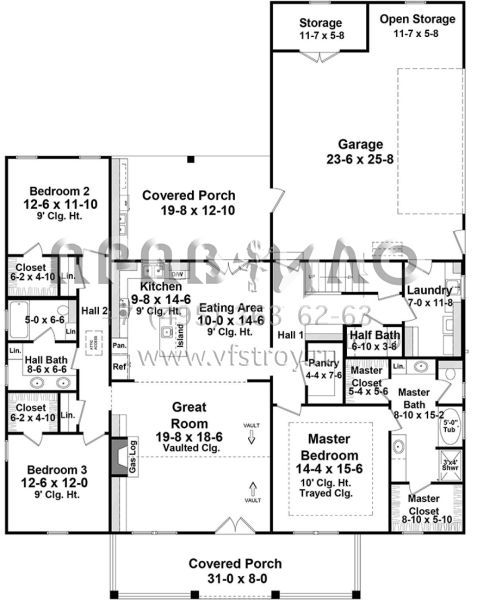 Проект двухэтажного дома с гаражом на две машины в современном стиле S5-196 (348-00280)