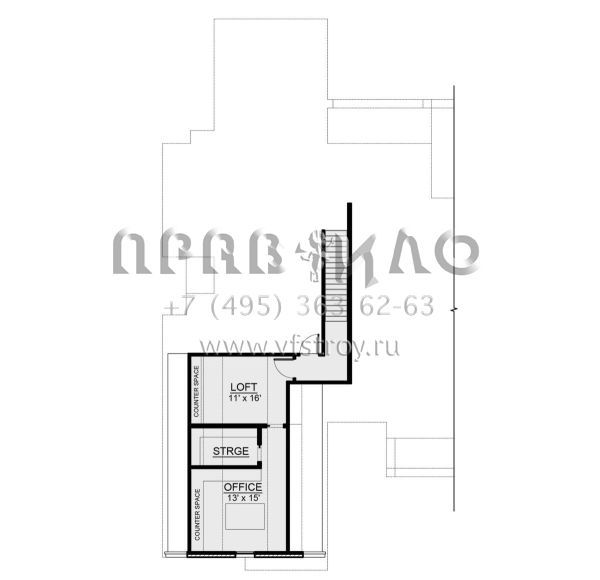 Проект двухэтажного дома с гаражом на три и более машин в американском стиле S5-387 (5445-00504)